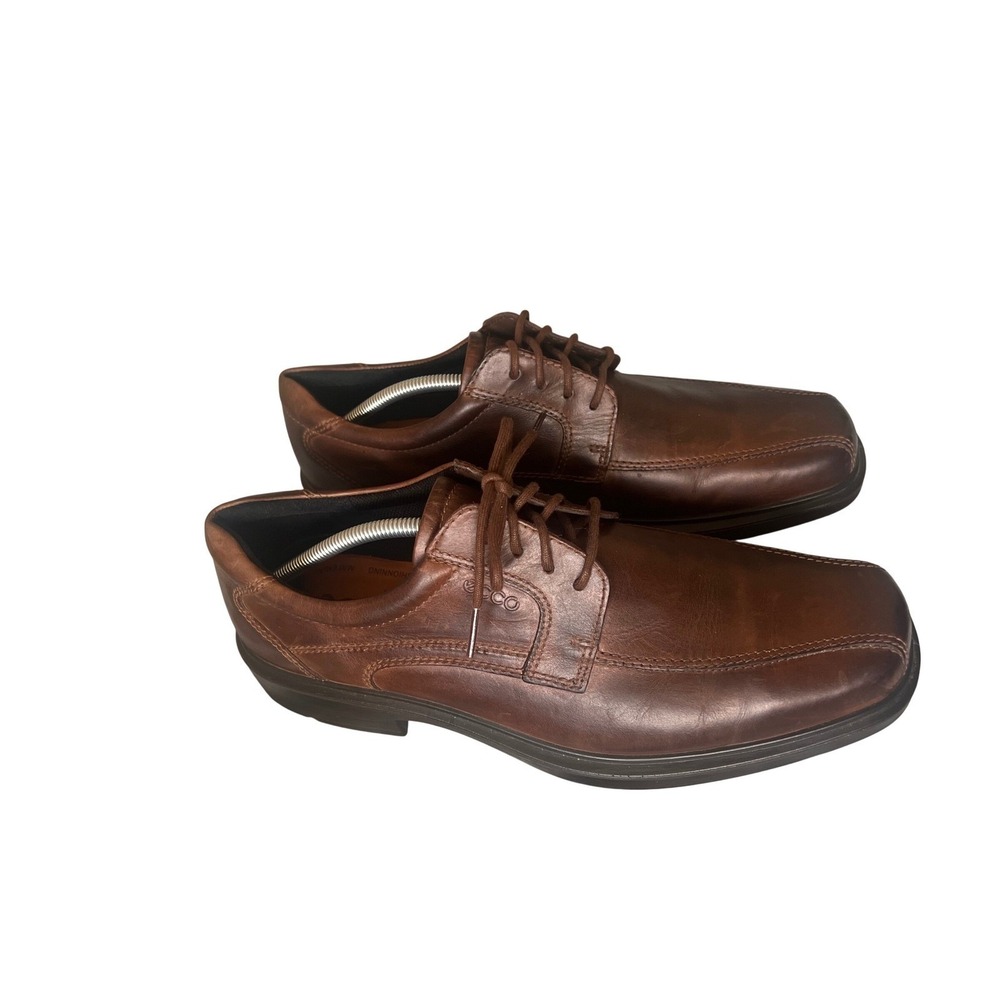 ECCO Helsinki Mens Brown Leather‎ Bike Toe Oxford Dress Shoes Size 46 US 12-12.5